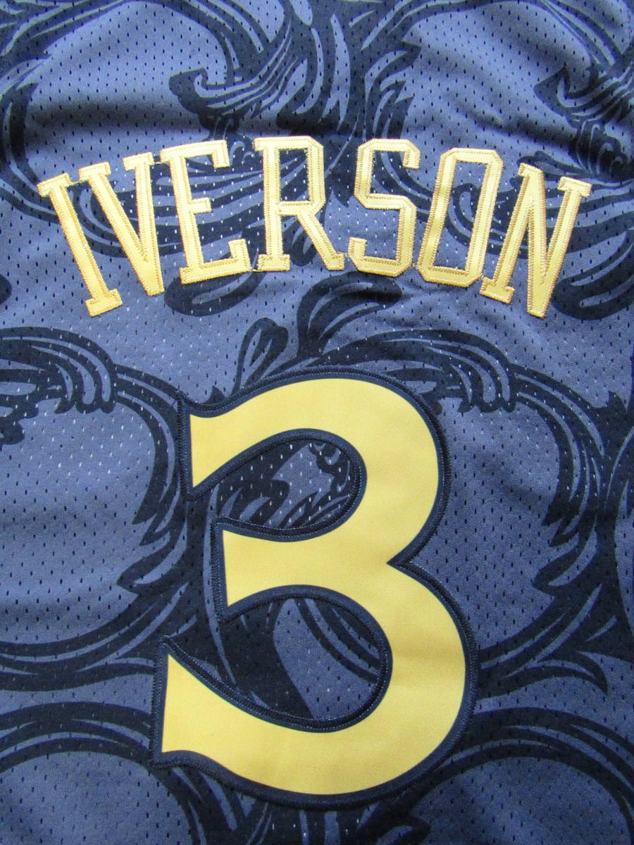 【未使用品】 NBA 76ers IVERSON #3 アレン・アイバーソン セブンティ・シクサーズ ユニフォーム シャツ 刺繍 M タンクトップ ジャージ_画像5