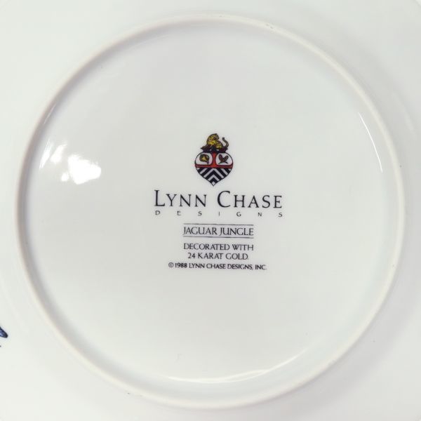 e2991【LYNN CHASE】リンチェイス アマゾニアン ジャガー プレート 16.5㎝ 4枚セット パン皿 AMAZONIAN JAGUAR 美品の画像6