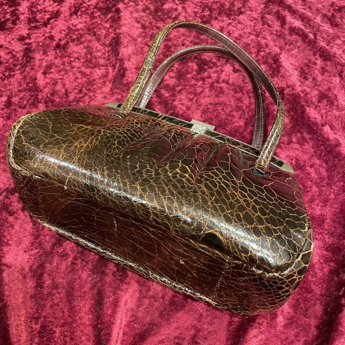 リアルサープラス! 【極美品】タートルレザー ハンドバッグ トート
