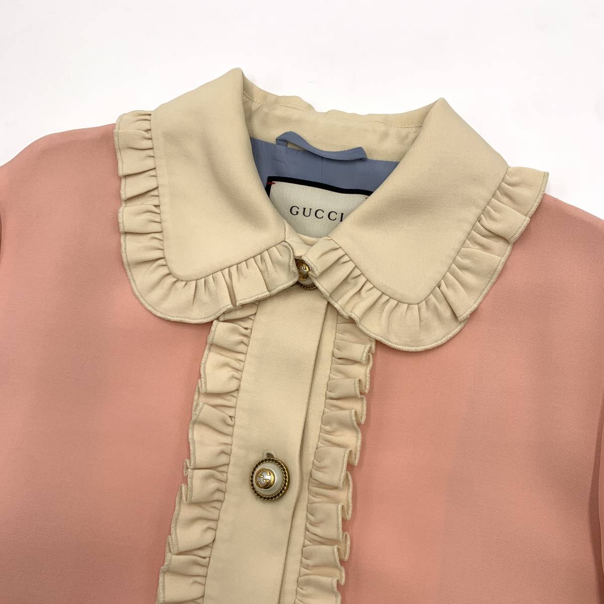 GUCCI グッチ GGパール ボタン フリル セットアップ ジャケット