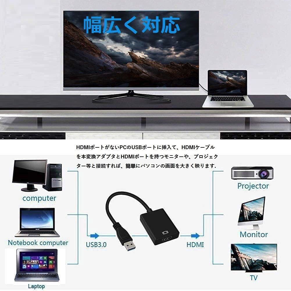 USB HDMI 変換アダプタ 5Gbps高速伝送 usb3.0 hdmi