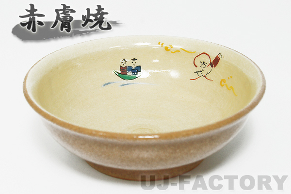 【赤膚焼/奈良：大塩正 作】奈良絵粉引き豆皿（5個セット）_画像1