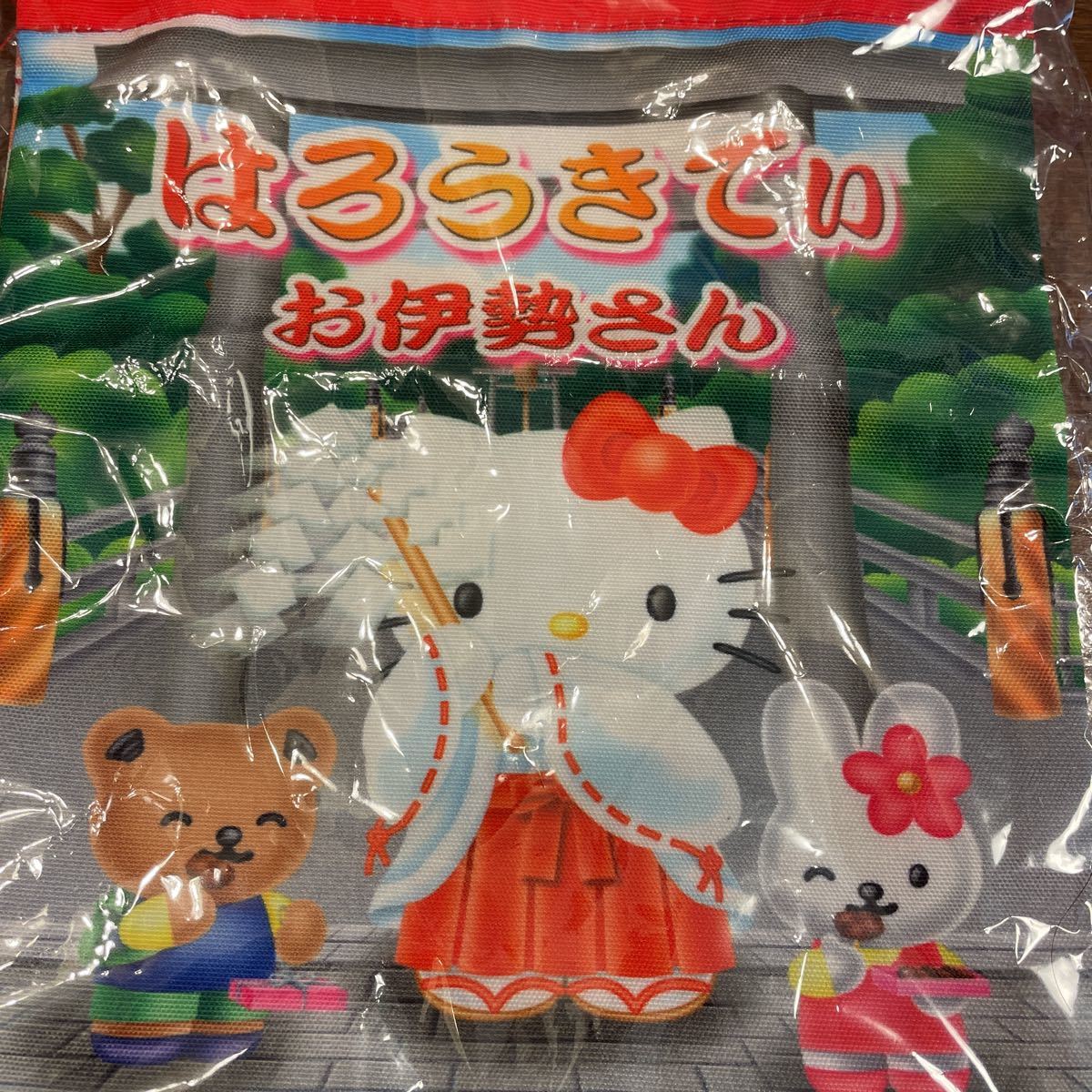 ★新品★ご当地キティ 2点 巾着 タオルハンカチ キティちゃん 伊勢志摩 金閣寺 銀閣寺 サンリオ はろうきてぃ 兼 タオル ポーチ 京都 三重_画像2