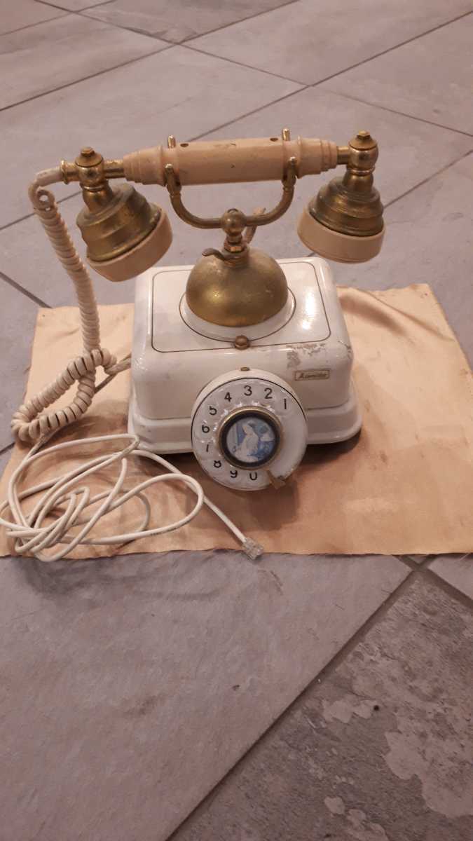  Vintage antique dial type telephone machine retro France Italy collection display telephone use possibility super-discount 