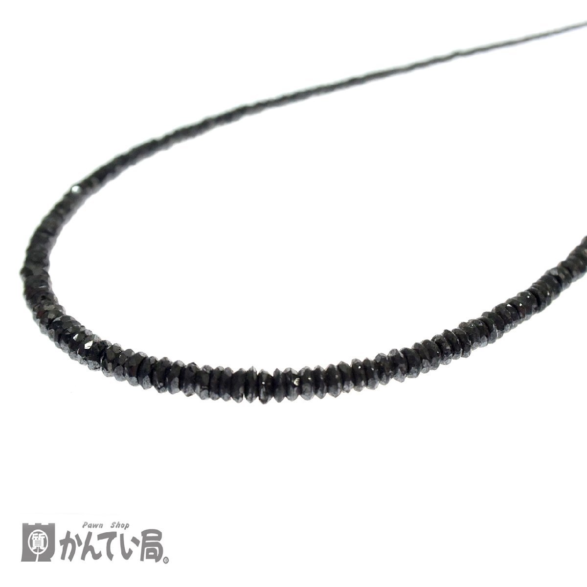 K18WG ブラックダイヤ ネックレス 45cm-