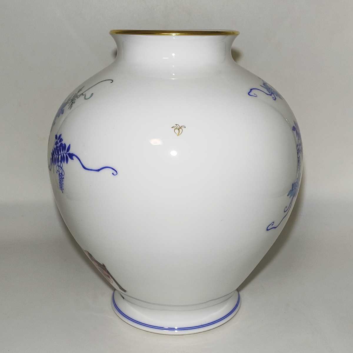 香蘭社 花瓶 壺松染錦模老松文点金高34cm X幅26cm X口径11.30cm 香蘭社 花瓶 壺松染錦模老松文点金高34cm X幅26cm X口径11.30cm