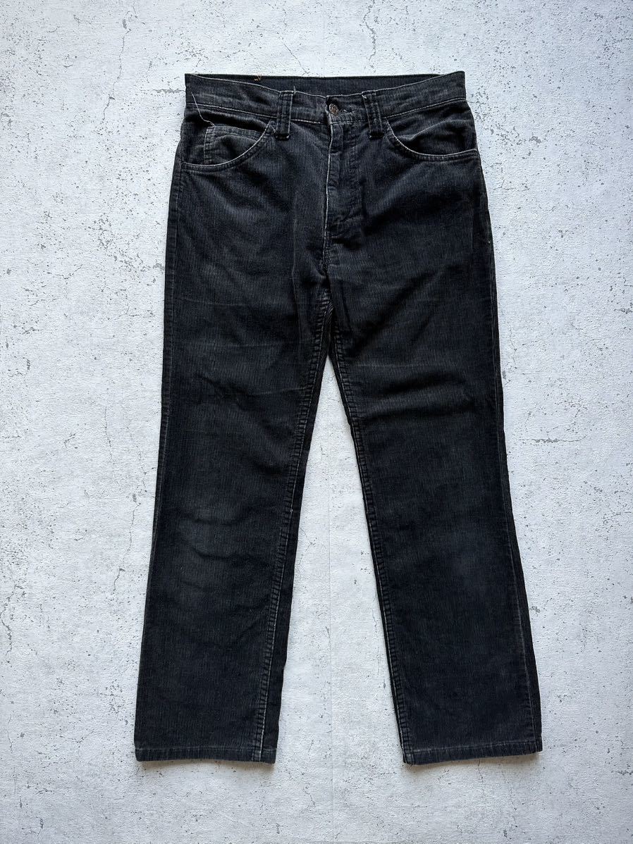 60s-70s LEVI’S BIG-E 518 CORDUROY BLACK VINTAGE リーバイス ビッグE 518-1759 コーデュロイパンツ ブラック オールド ビンテージ / 519_画像2