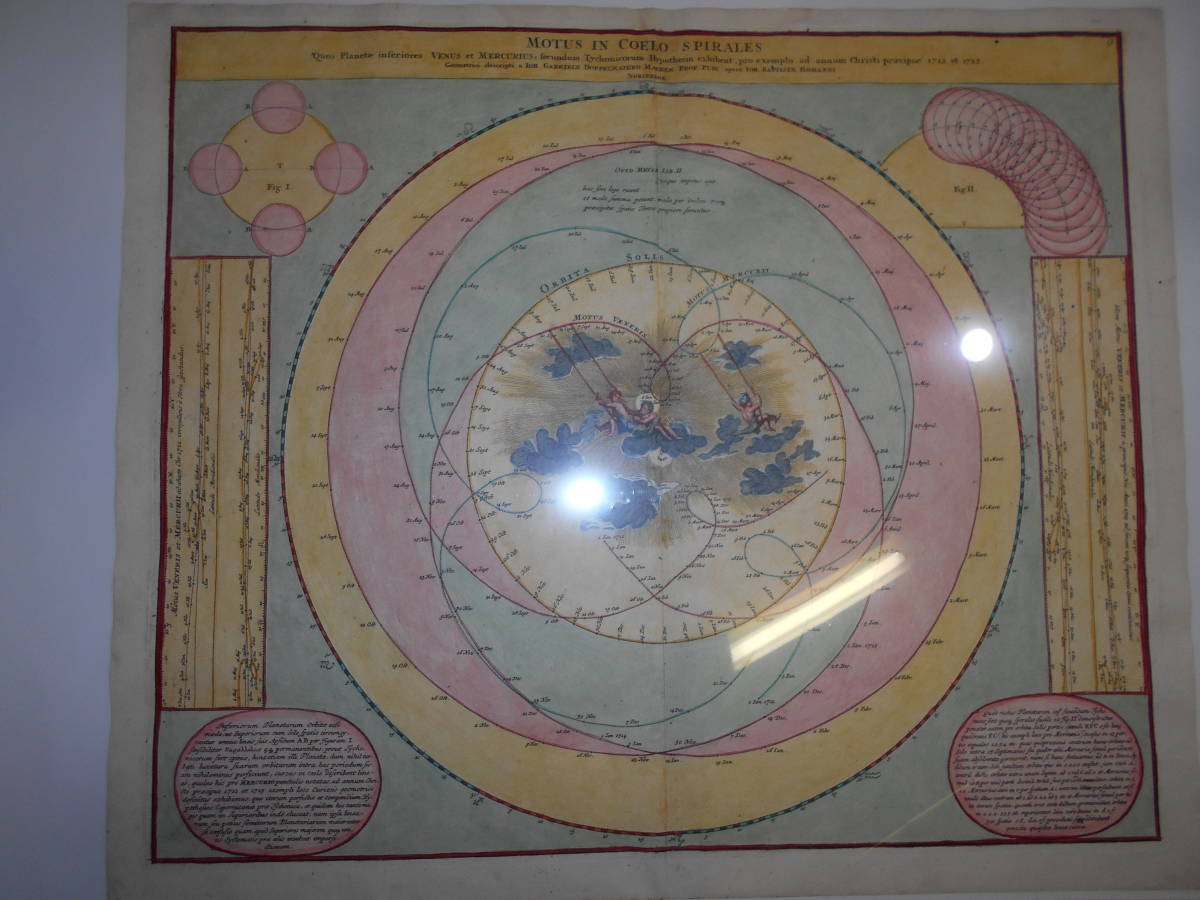 即決　1742年『ドッペルマイヤー星図水星・金星』星座早見盤、天文暦学書、天体観測、Astronomy,Star map, Celestial chart, Planisphere