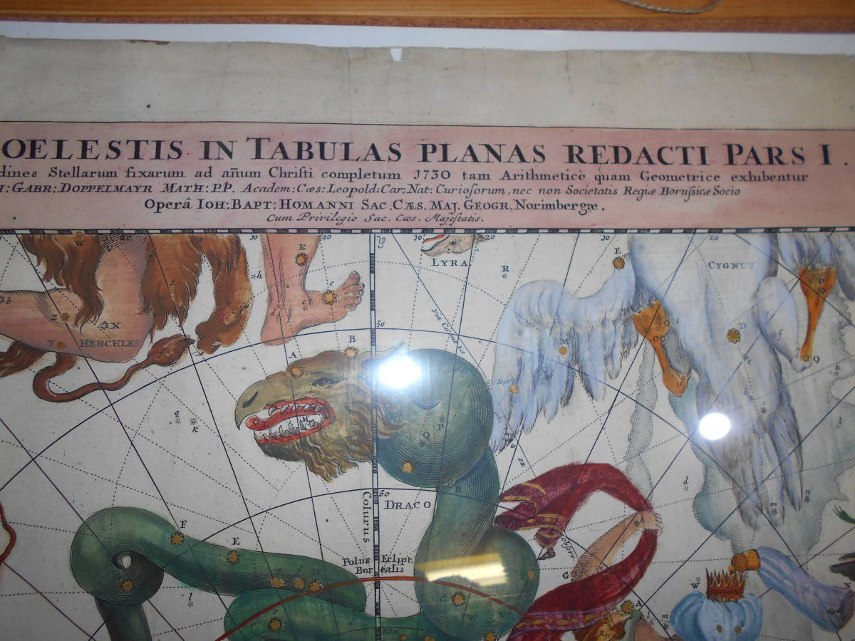 即決　1742年『ドッペルマイヤー星図20図北天図』星座早見盤、天文暦学書、天体観測、Astronomy,Star map, Celestial chart, Planisphere
