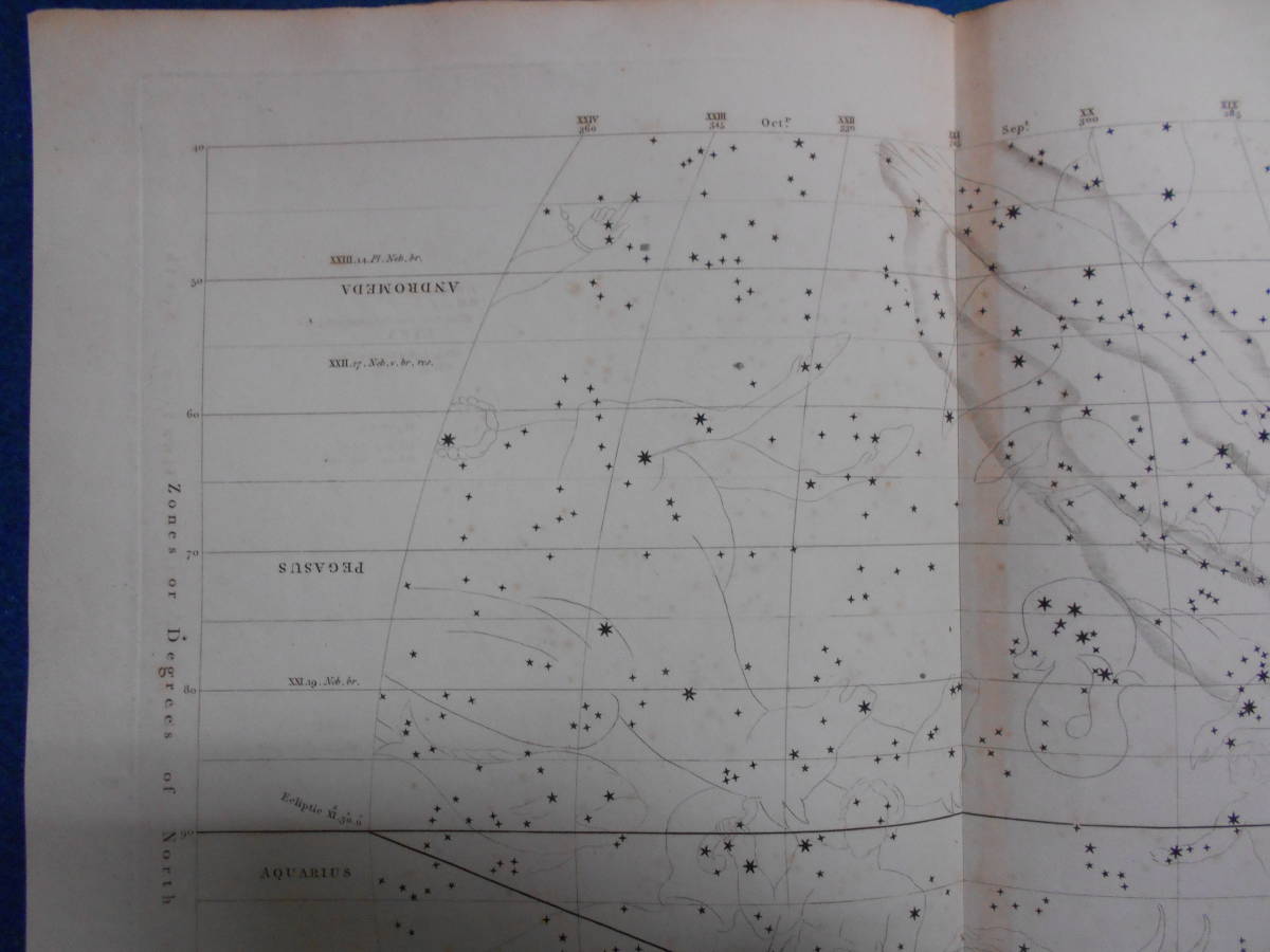 即決1811年英国『ウオラストン星図第3図』星座早見盤、天文暦学書、アンティーク、Astronomy, Star map, Celestial chart, Planisphere_画像2