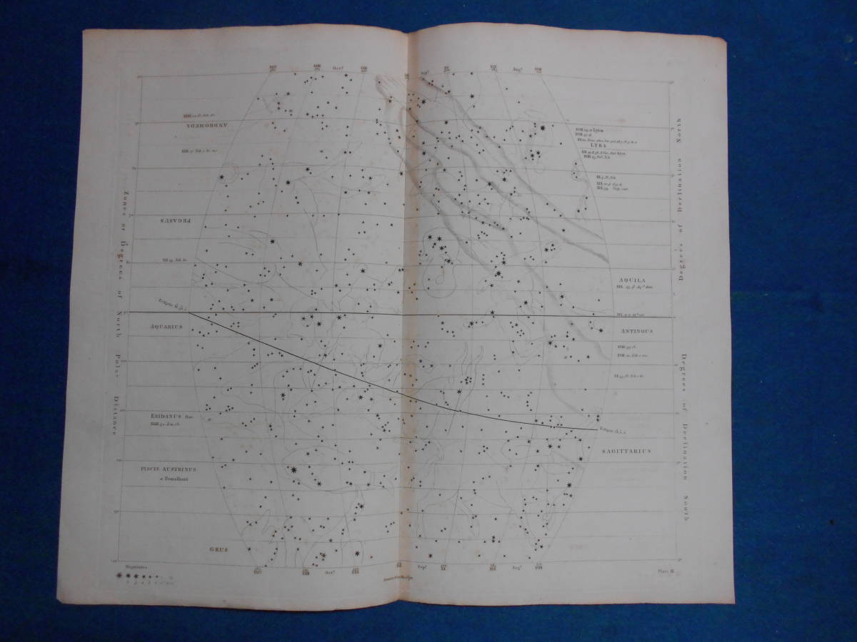 【楽天カード分割】 Star 即決1811年英国『ウオラストン星図第3図』星座早見盤、天文暦学書、アンティーク、Astronomy, map, Planisphere chart, Celestial 天文、宇宙