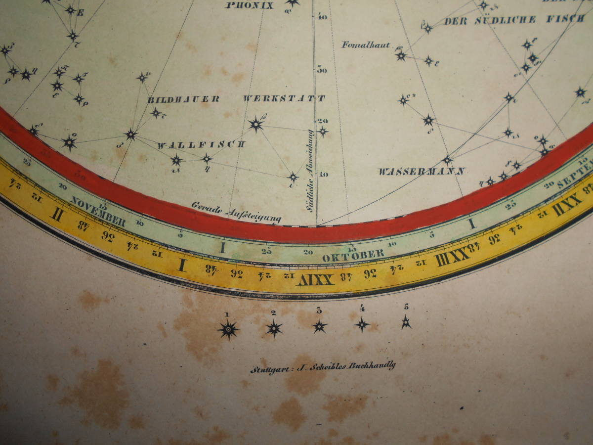 即決1835年ドイツ『ホッフマン星図第20図』星座早見盤、天文暦学書、アンティーク、Astronomy, Star map, Celestial chart, Planisphere 自然科学と技術 即決1835年ドイツ『ホッフマン星図第20図』星座早見盤、天文暦学書、アンティーク、Astronomy, Star map, Celestial chart, Planisphere 自然科学と技術
