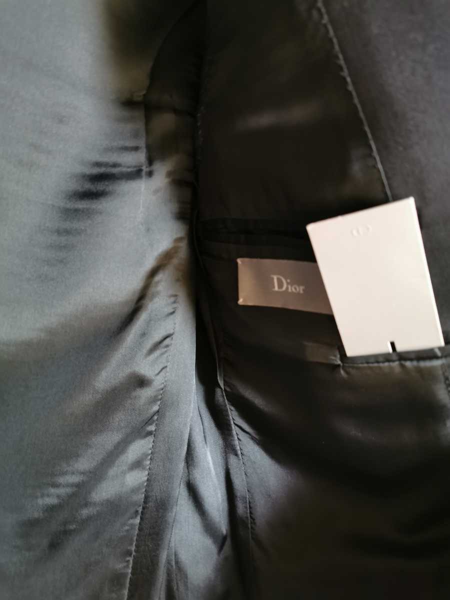 レア 04AW ディオールオム Dior HOMME VICTIM ピークドラペル チューブジャケット スーツ ブラック 44 エディスリマン ブルゾン レザー_画像3