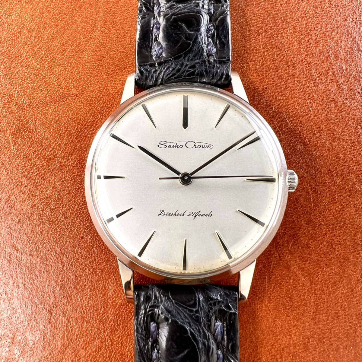ヤフオク! - OH済! 極上美品! SEIKO Crown クロコダイル...