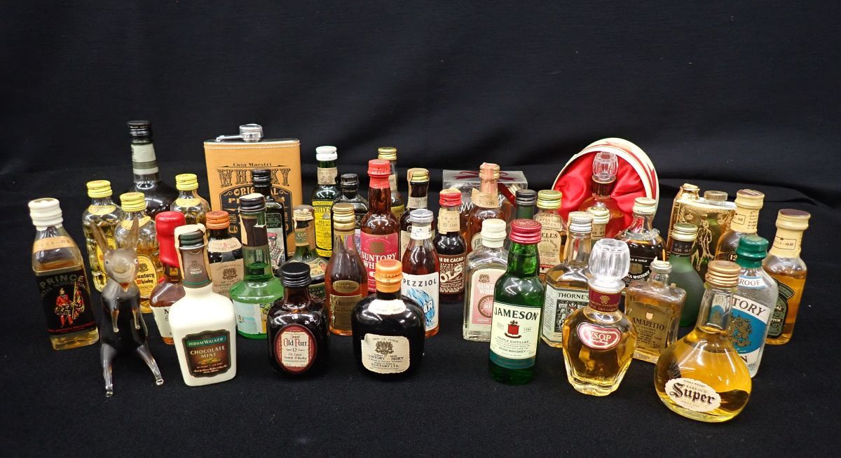 に値下げ! 古酒 ミニボトル ウイスキー ブランデー まとめて 未開栓 ...