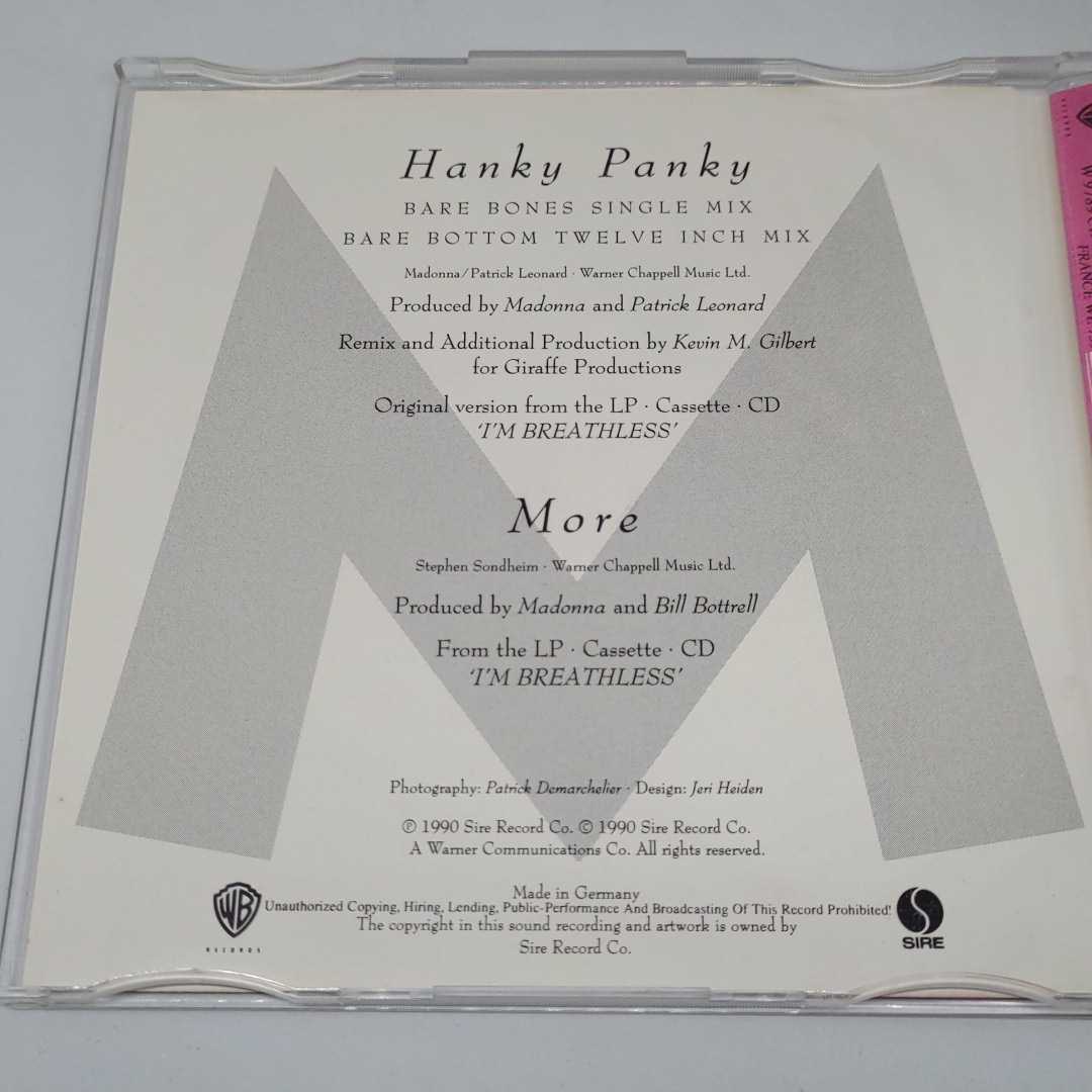 Madonna「Hanky Panky」マドンナ「ハンキー・パンキー」ドイツ輸入盤EP CDシングル 7599-21577-2_画像2