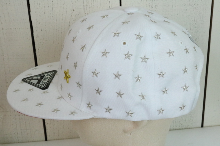 最終２点！【新品】☆TEAM LIFE：星　刺繍　スナップバック　キャップ　57-59cm　ホワイト　帽子_画像5