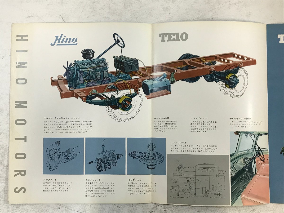 ◆ 旧車パンフレット カタログ HINO TE10 TE60 MOTORS 日野トラック TE型ディーゼルトラック 日野自動車 販促 215の画像4