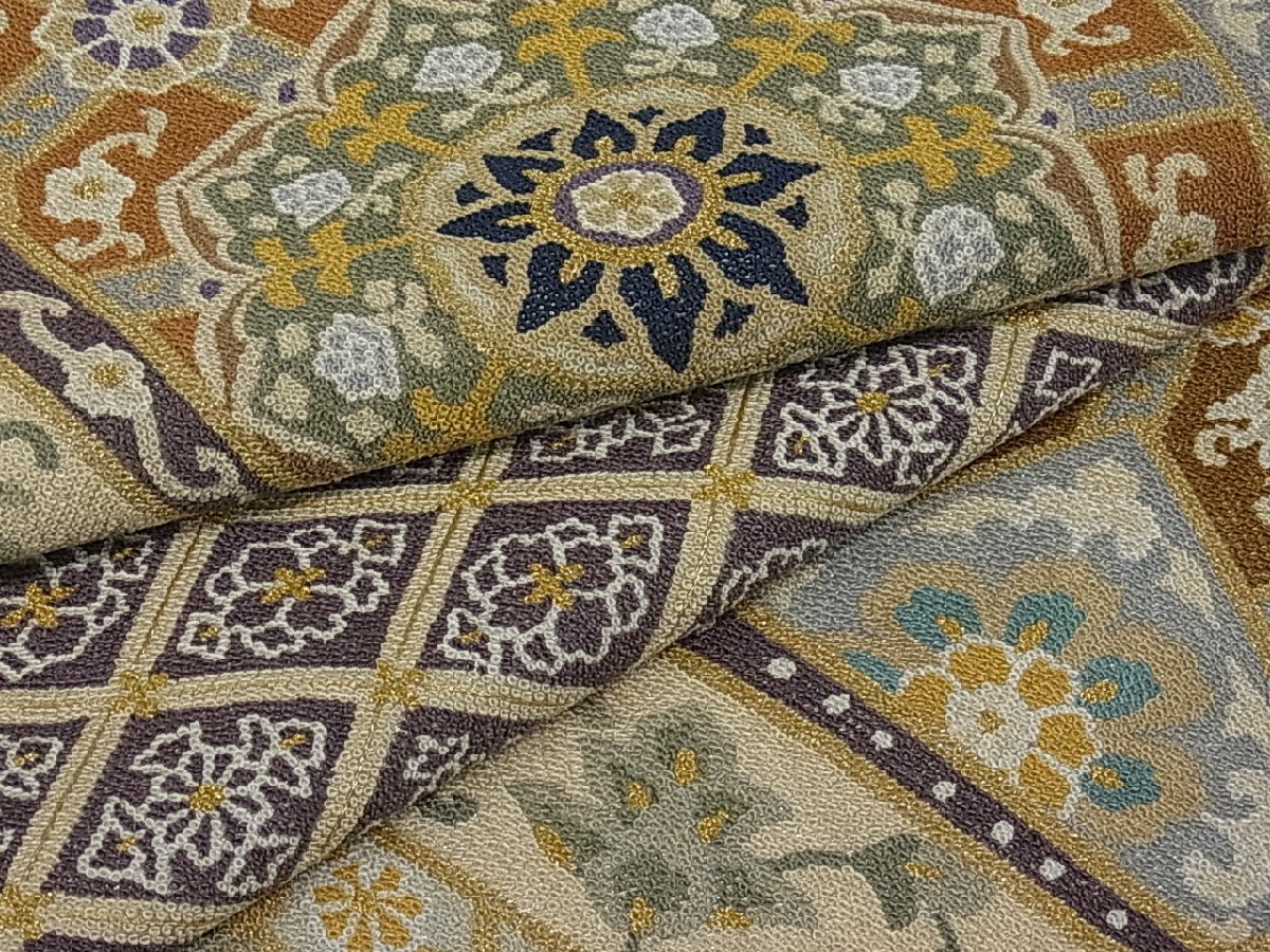 SALE/102%OFF】 博多織 星梅鉢文様 全通 モダンで愛らしい逸品 鼠色