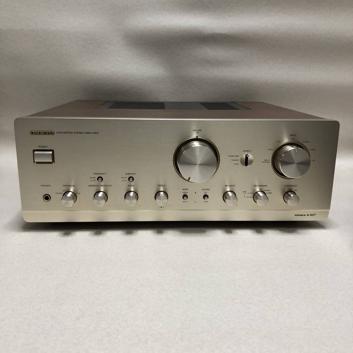 ONKYO インテグラ A-927 プリメインアンプ ジャンク扱い 音出し確認