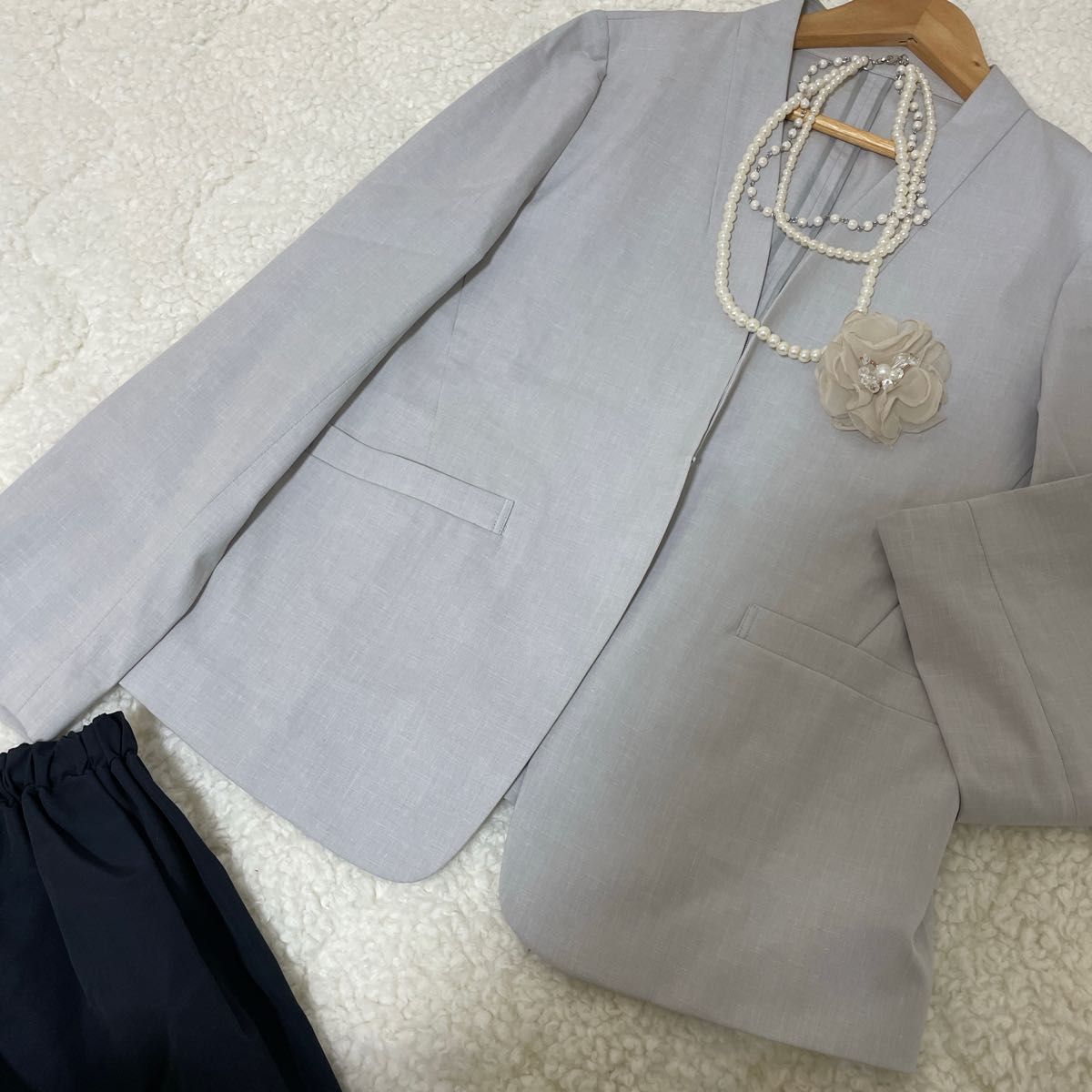 シップス 上下セット フォーマル セレモニー スーツ 入学式 卒業式 ママ 卒園式 入園式 ノーカラージャケット セットアップ