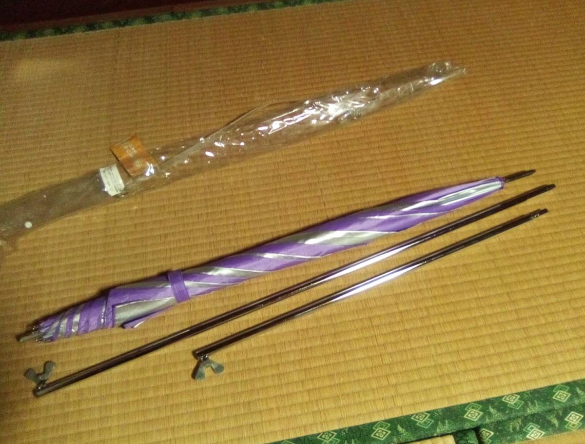 国内配送】 【ヘラ鮒釣り用パラソル】ブルーシルバー☆132センチサイズ