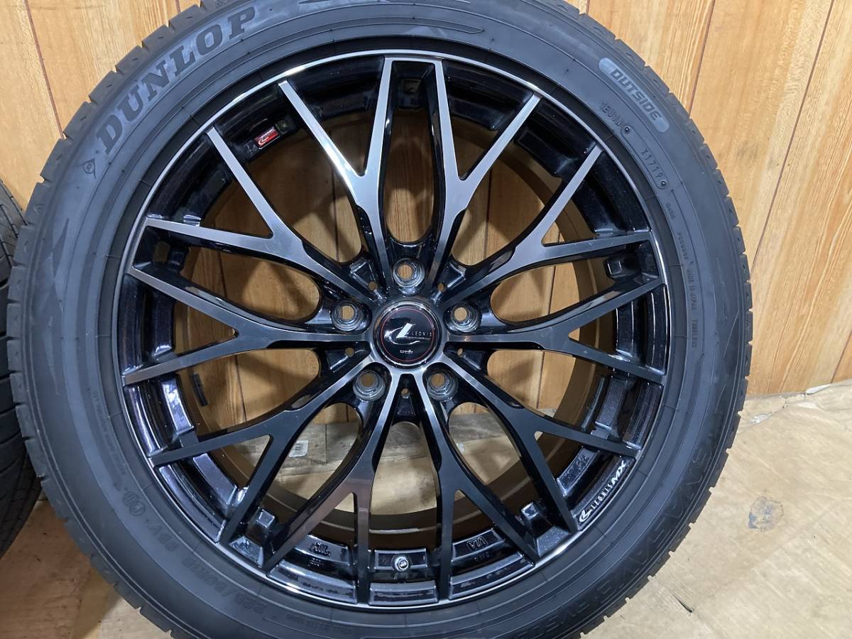 WEDS ウェッズ レオニス MX 18×7J 5穴 PCD114.3 オフセット +53 ダンロップ ENASAVE RV505 225/50R18 9分山 19年製 4本 札幌近郊引取OK_画像3