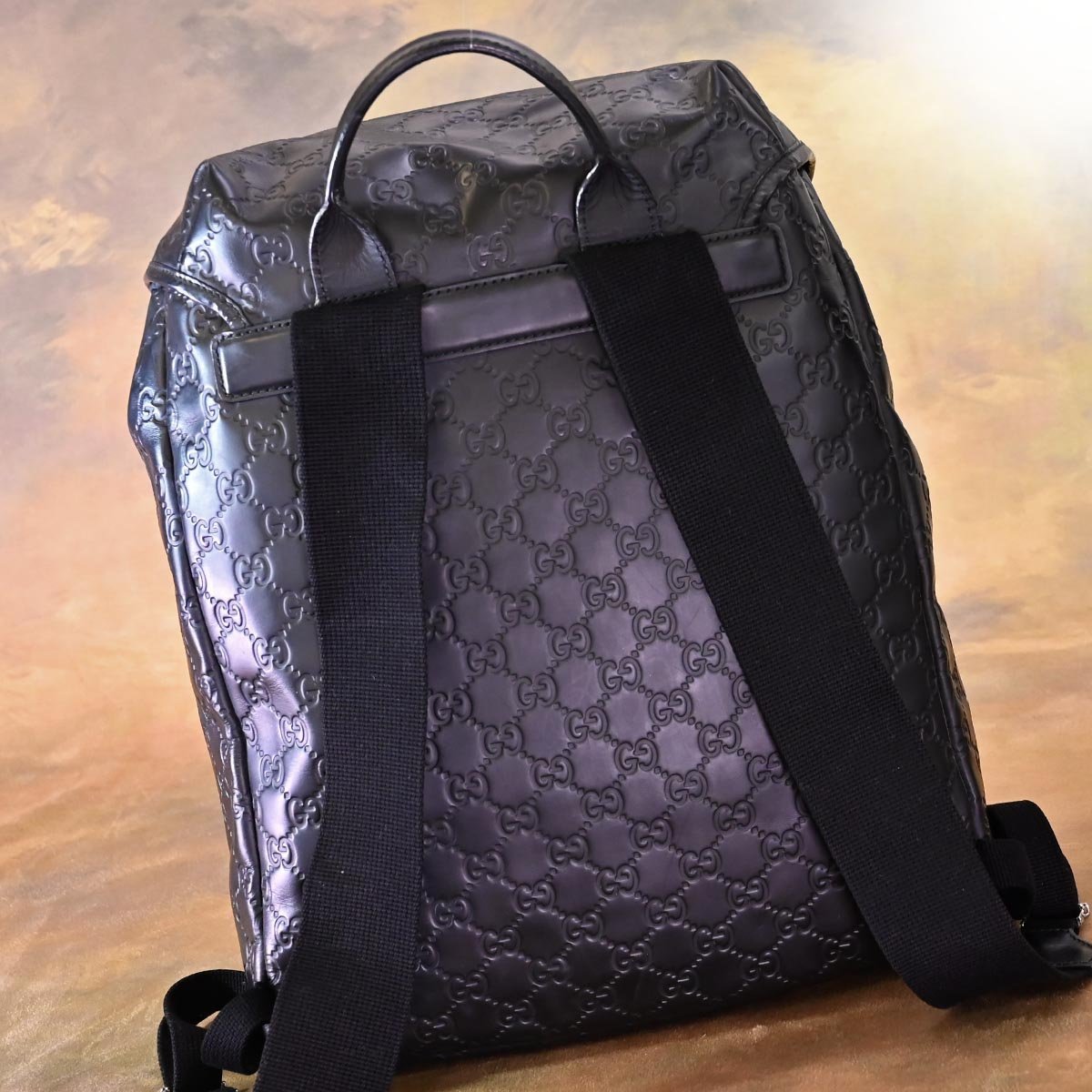 された】 本物 美品 グッチ 最高級グッチシマレザー シグネチャー