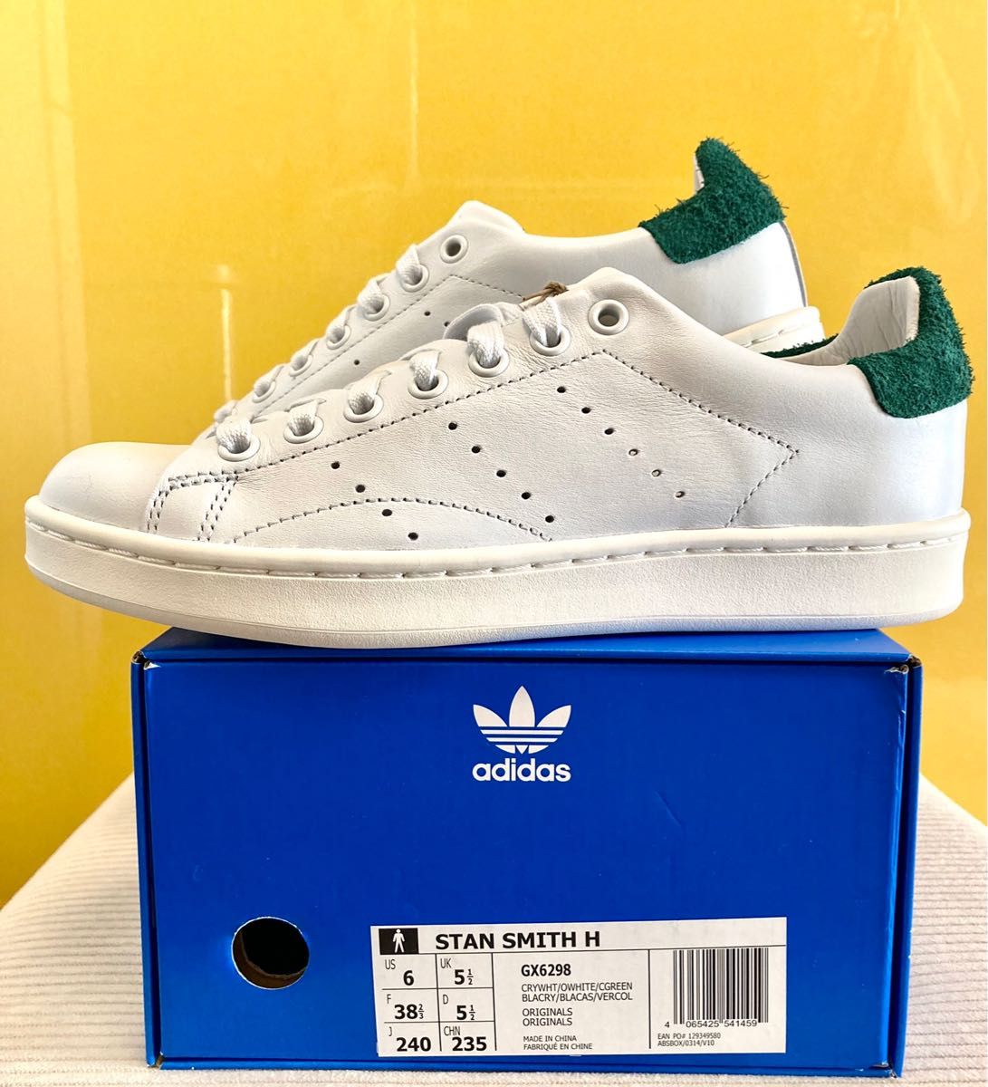 スタンスミス ハイレット STAN SMITH H adidas JP24.0cm [GX6298] ホワイト/グリーンスエード 