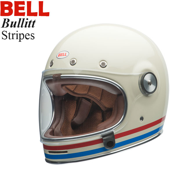 BELL ヘルメット Bullitt Stripes グロスパールホワイトオックスブラッドブルー/L