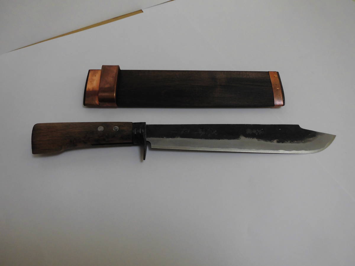 貴重な洋式柄 青一鋼 本鍛造 カミソリ武峰 邑田武峰 三徳 半価特販