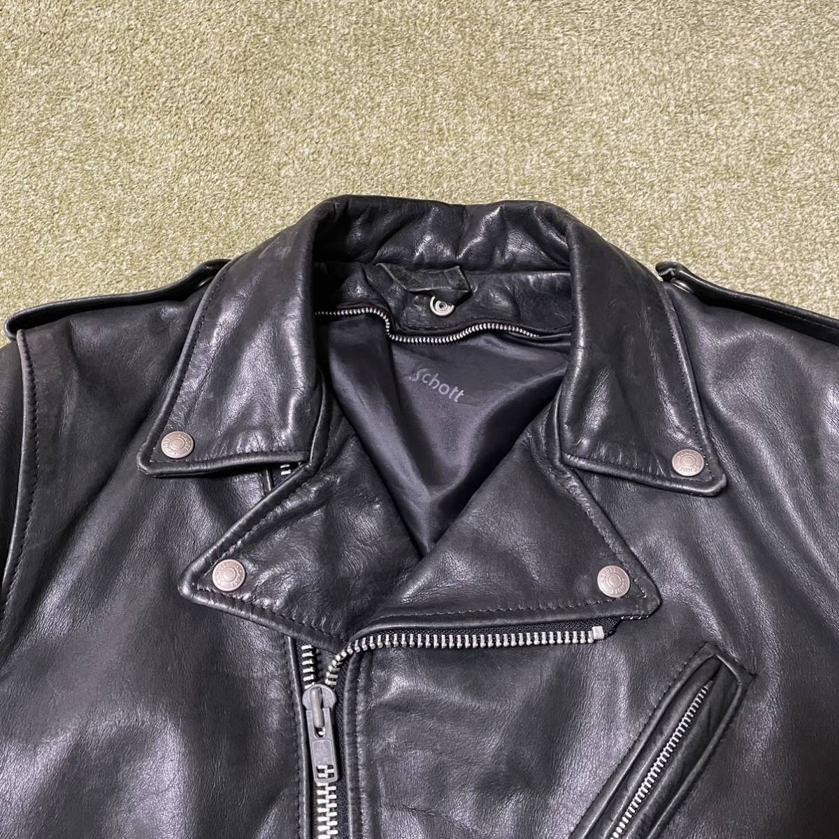 Schott 125 Double Riders Jacket 36 Cowhide Black Lether ダブルライダース CHP