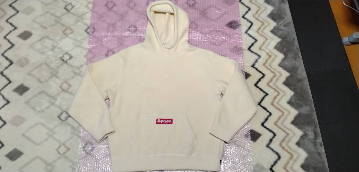 supreme POLARTEC　Fleece　pullover parka box logo シュプリーム　ポーラテック　フリース　パーカー　ボックス　ロゴ　M アイボリー系