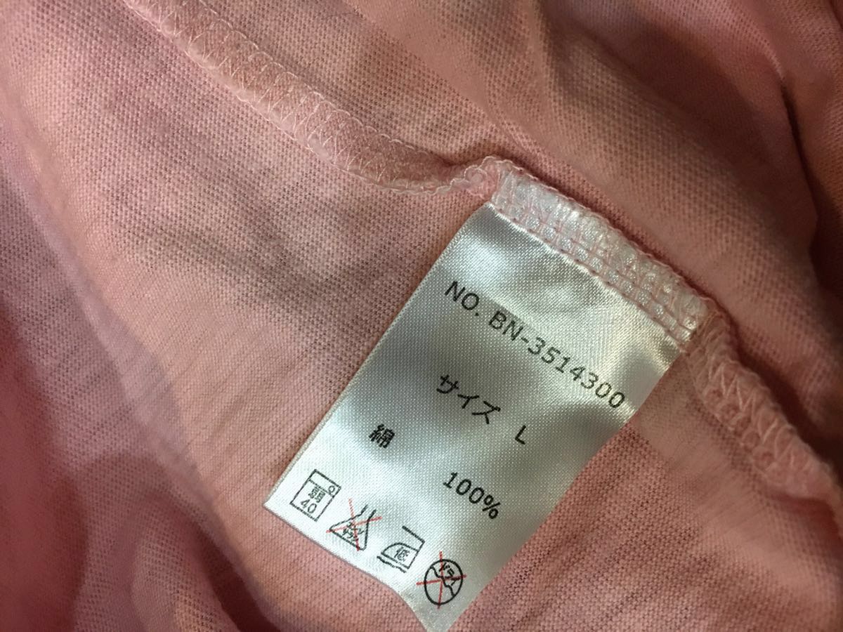 ！！断捨離100円〜！！ ♪メンズLサイズ表記 長袖 Tシャツ ピンク 1.2回のみ着用の USED♪_画像3