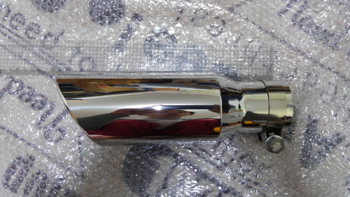 通用 消聲器tail pipe 內捲捲曲型60.5mm管用 slash切割不鏽鋼製SUS304 polish Φ60 消聲器刀 原文:汎用 マフラーテールパイプ 内巻きカールタイプ 60.5mmパイプ用 スラッシュカット ステンレス製 SUS304 ポリッシュ Φ60 マフラーカッター