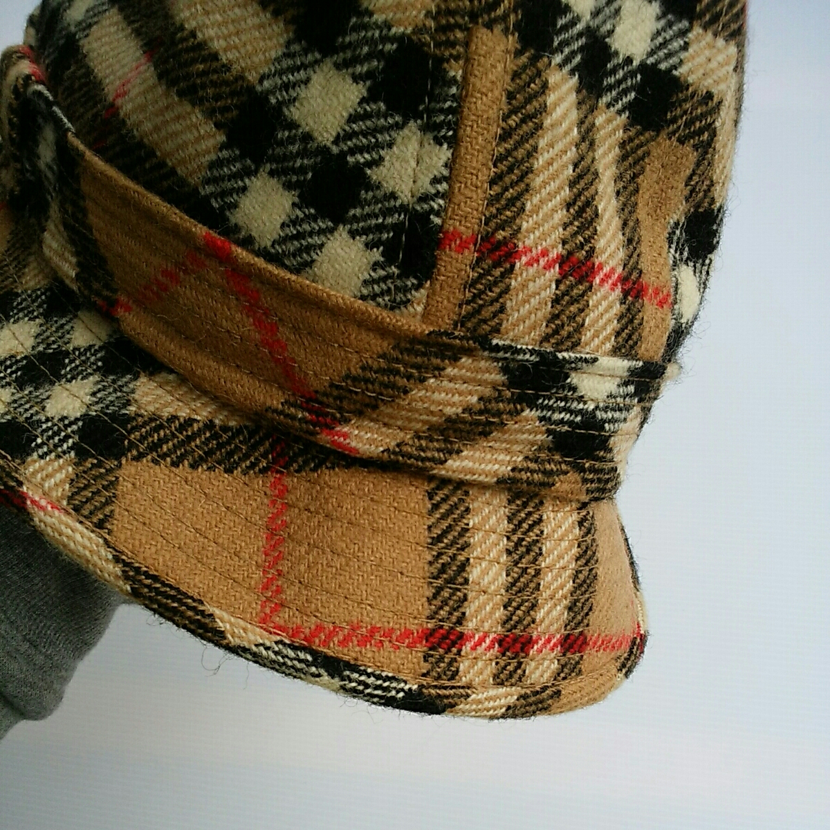 超獨特英國製造未知無品牌帽子羊毛帽復古/ Beams Casilla Burberry Dachs款式格紋圖案 原文:超個性的　イギリス製unknownノーブランドハット帽子　ウールハット　ビンテージ/ビームス　カシラ　バーバリーダックス調チェック柄