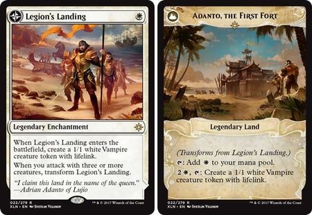 え白 軍団の上陸 1枚（4枚在庫s 英 良品 XLN）/Legion's Landing（MTG /イクサラン/Ixalan/）_画像1