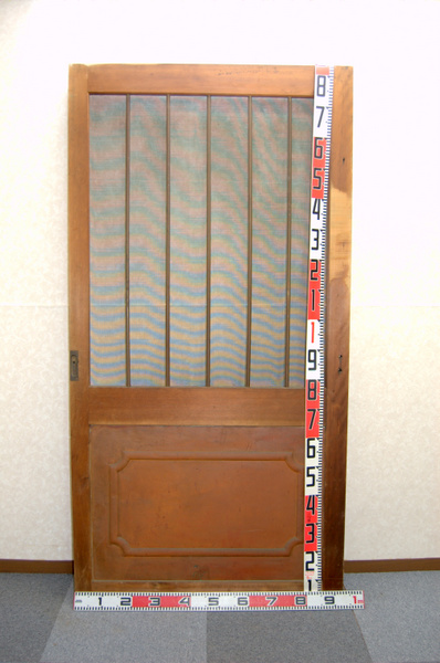 【177】蔵　引き戸 1枚■金網　銅 製 網戸　格子■銅板　カマ 鍵■日本家屋　古民家