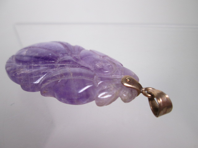 *18K purple crystal sculpture. large ... pendant 17,41g