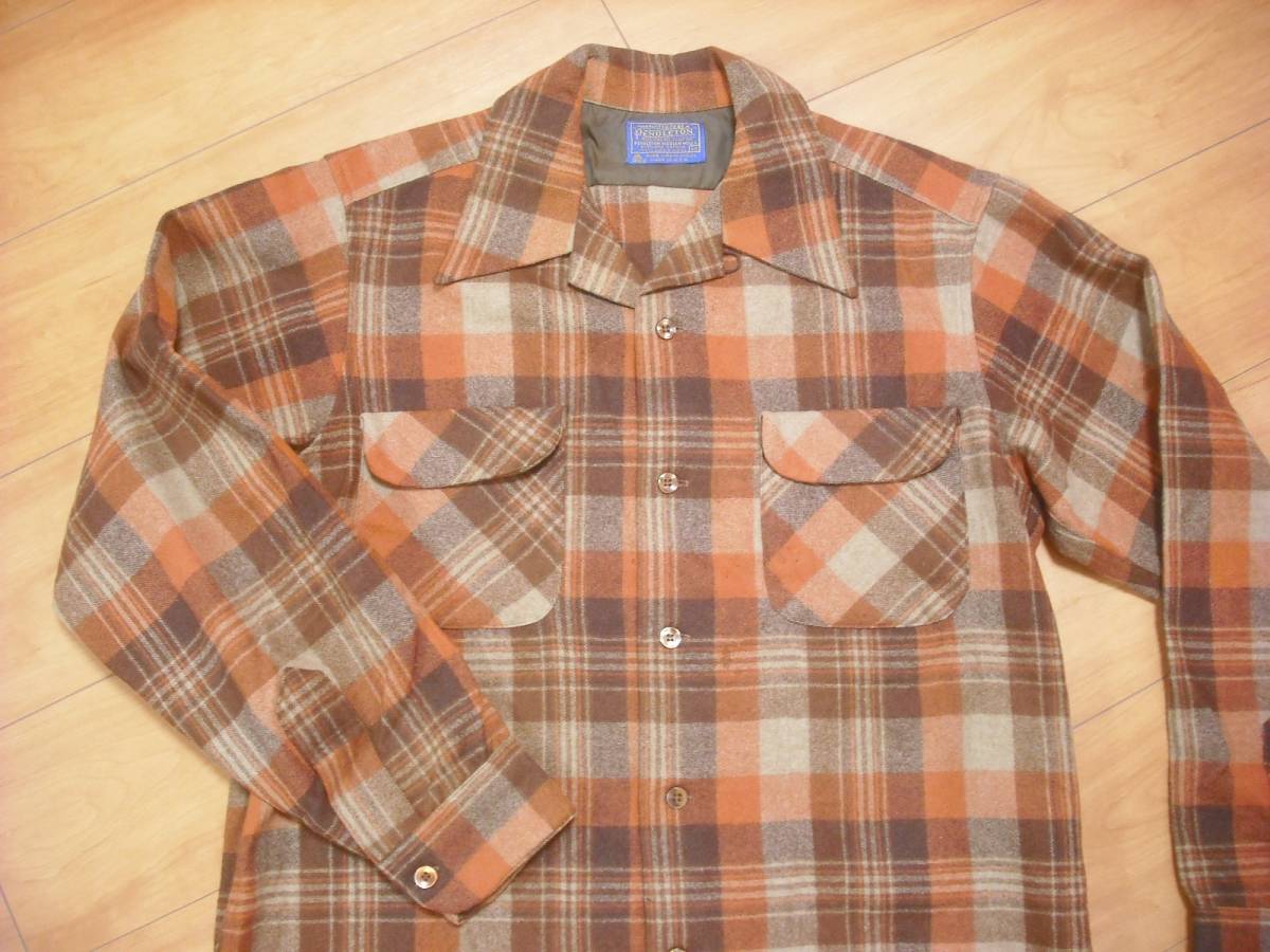 70's PENDLETON/ペンドルトン ウールボックス長袖シャツ ビンテージ品_画像6