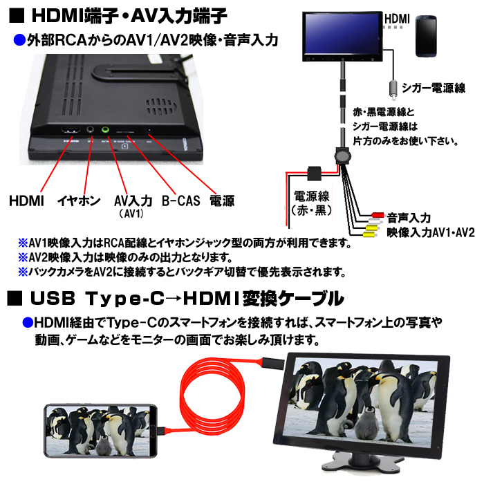 ドライブがもっと快適で楽しくなる 車載オンダッシュモニター２×２フルセグ内蔵９インチ液晶モニター 12・24V 高解像度1024ｘ600_画像3