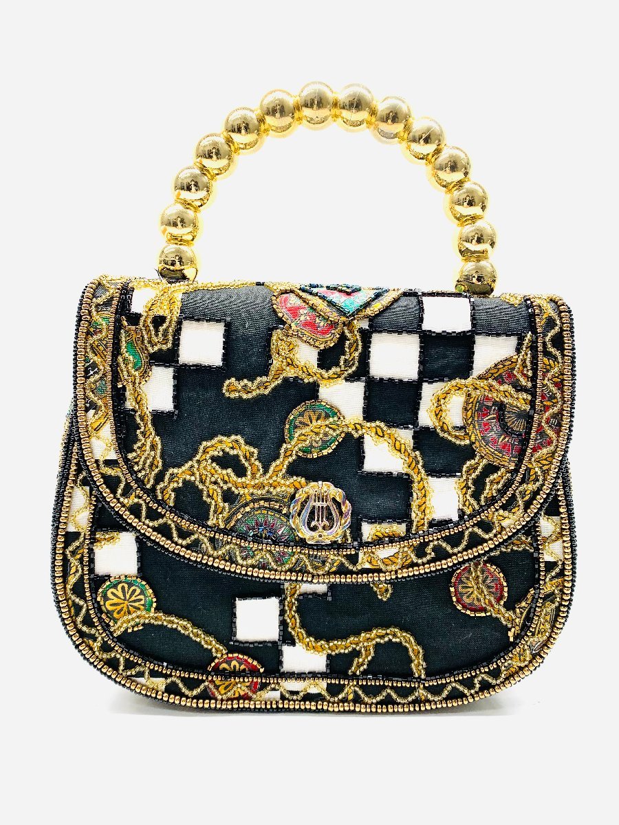 皇室御用達 Lumy ルミー はしもと ビーズ 刺繍 ハンドバッグ ...