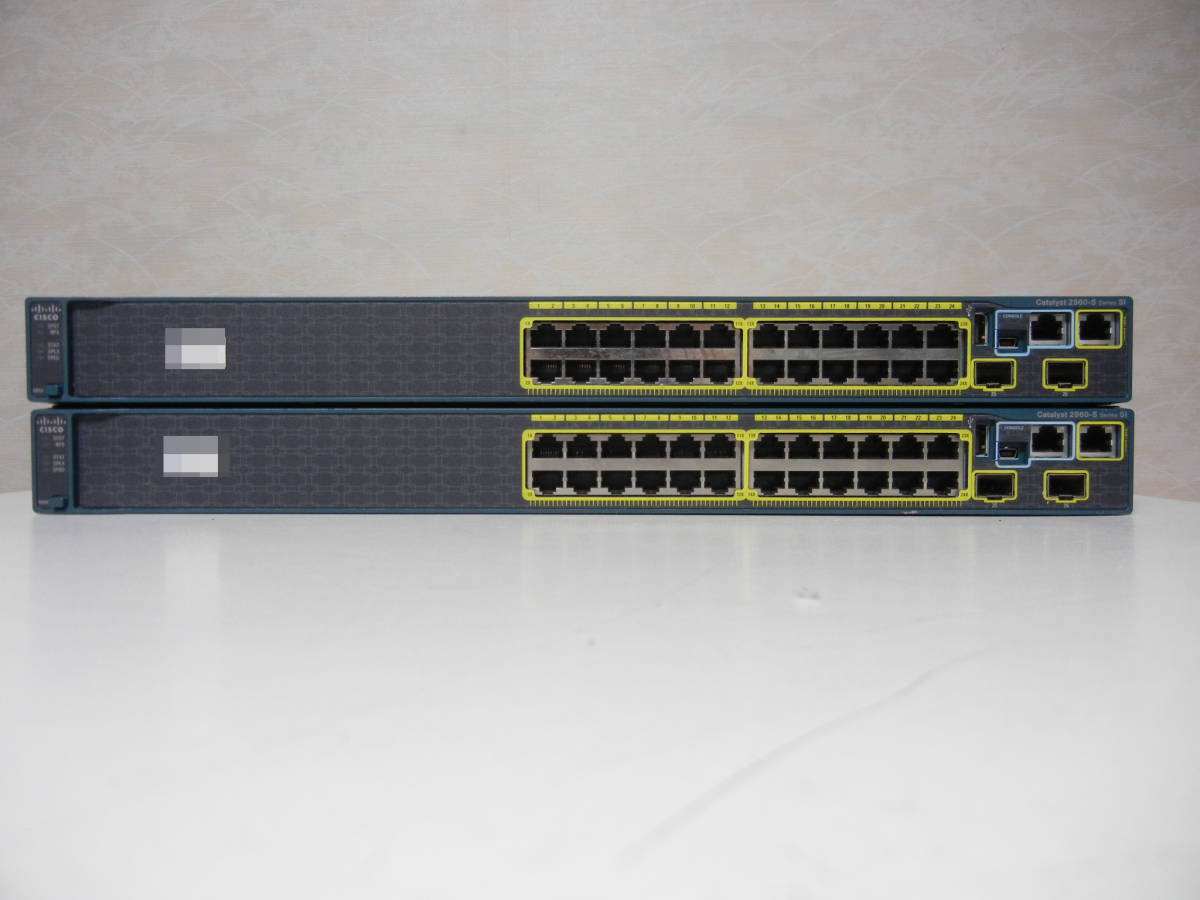 2台SET Cisco WS-C2960S-24TS-S Catalyst 2960Sシリーズ 初期化(中古 