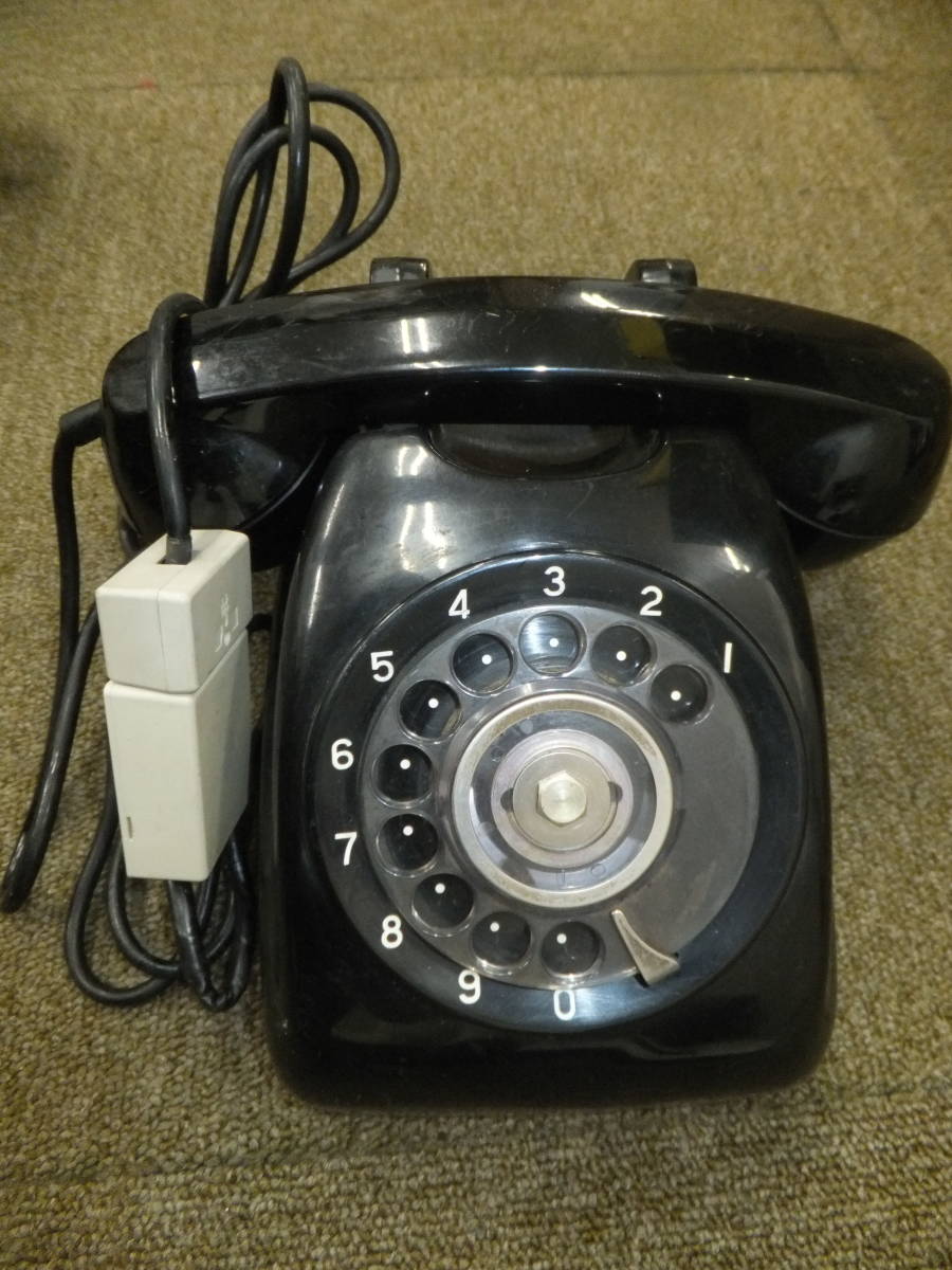  used Junk black telephone dial type Showa Retro 5 pcs together [1-590] ②* free shipping ( Hokkaido * Okinawa * remote island excepting )*