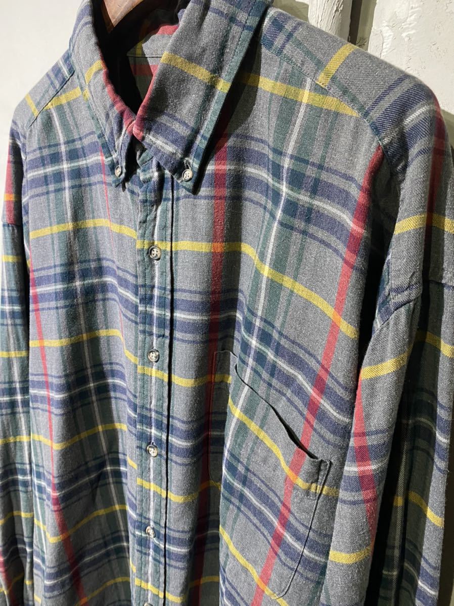 【即決】90s OLD GAP オールドギャップ B.D shirt ボタンダウン シャツ 長袖 グレー 90年代 古着 XL_画像4