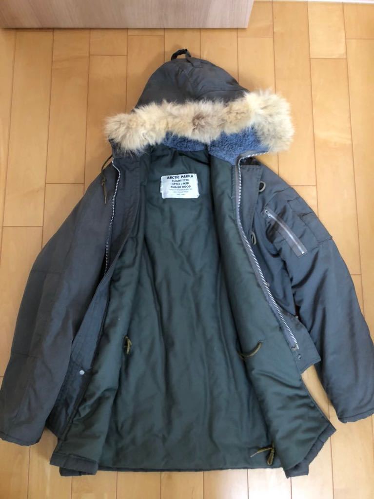 古着 フライトジャケットN3B Arctic PARKA アークティクパーカー ミリタリー N-3B ヴィンテージ 軍物90s ミリタリージャケットMA-1 _画像2