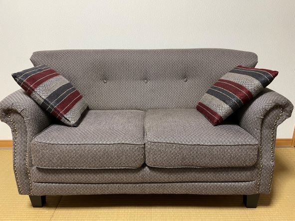 即発送可能】 展示品□欧州高級家具ステッチ飾りソファ+揃えクッション