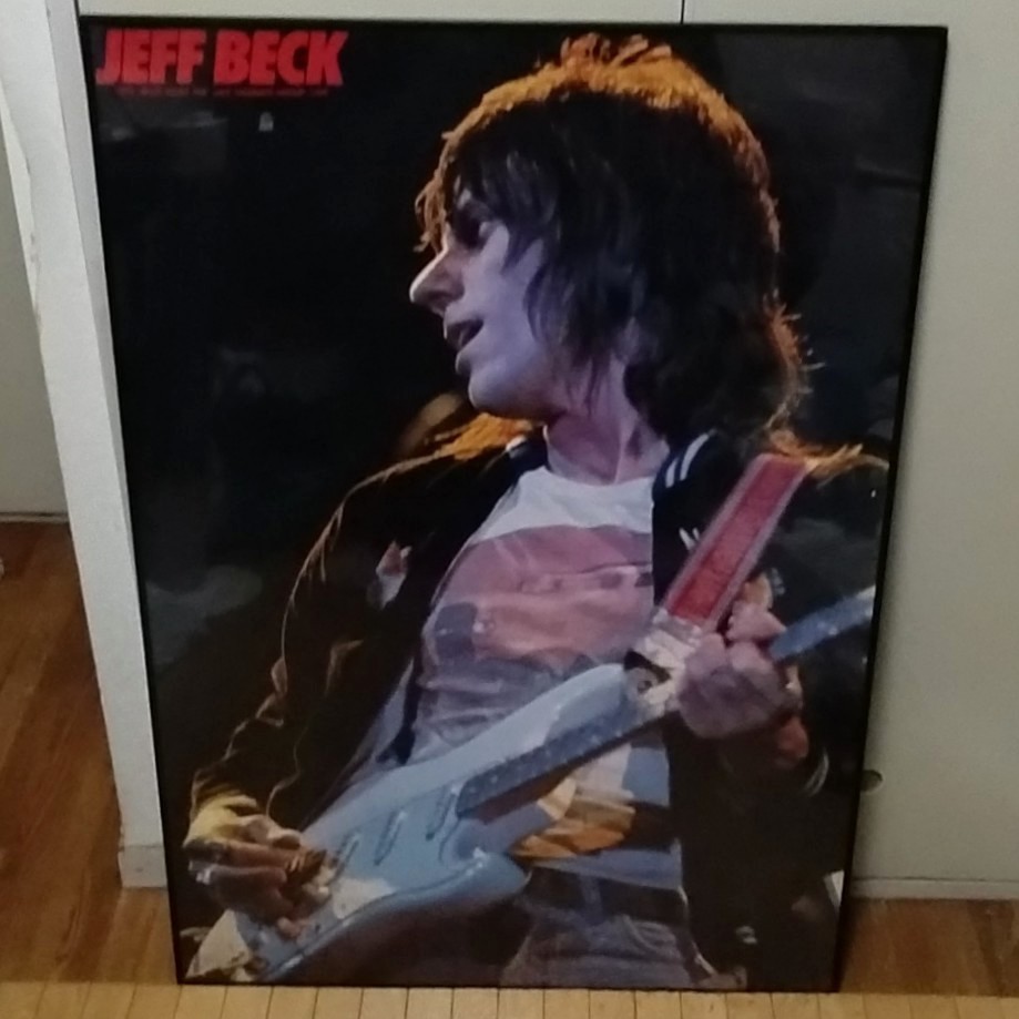 即決 ジェフ・ベック B1特大ポスター フレーム入り Jeff Beck With The Jan Hammer Group Live Wired レコード購入特典 非売品の画像1