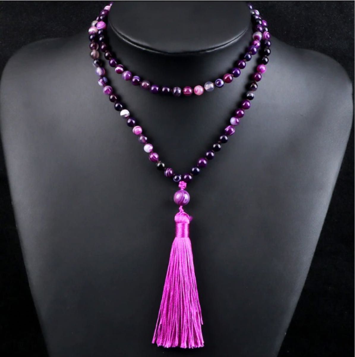 新品 紫水晶 アメジスト 天然石 数珠 念珠 ブレスレット ネックレス