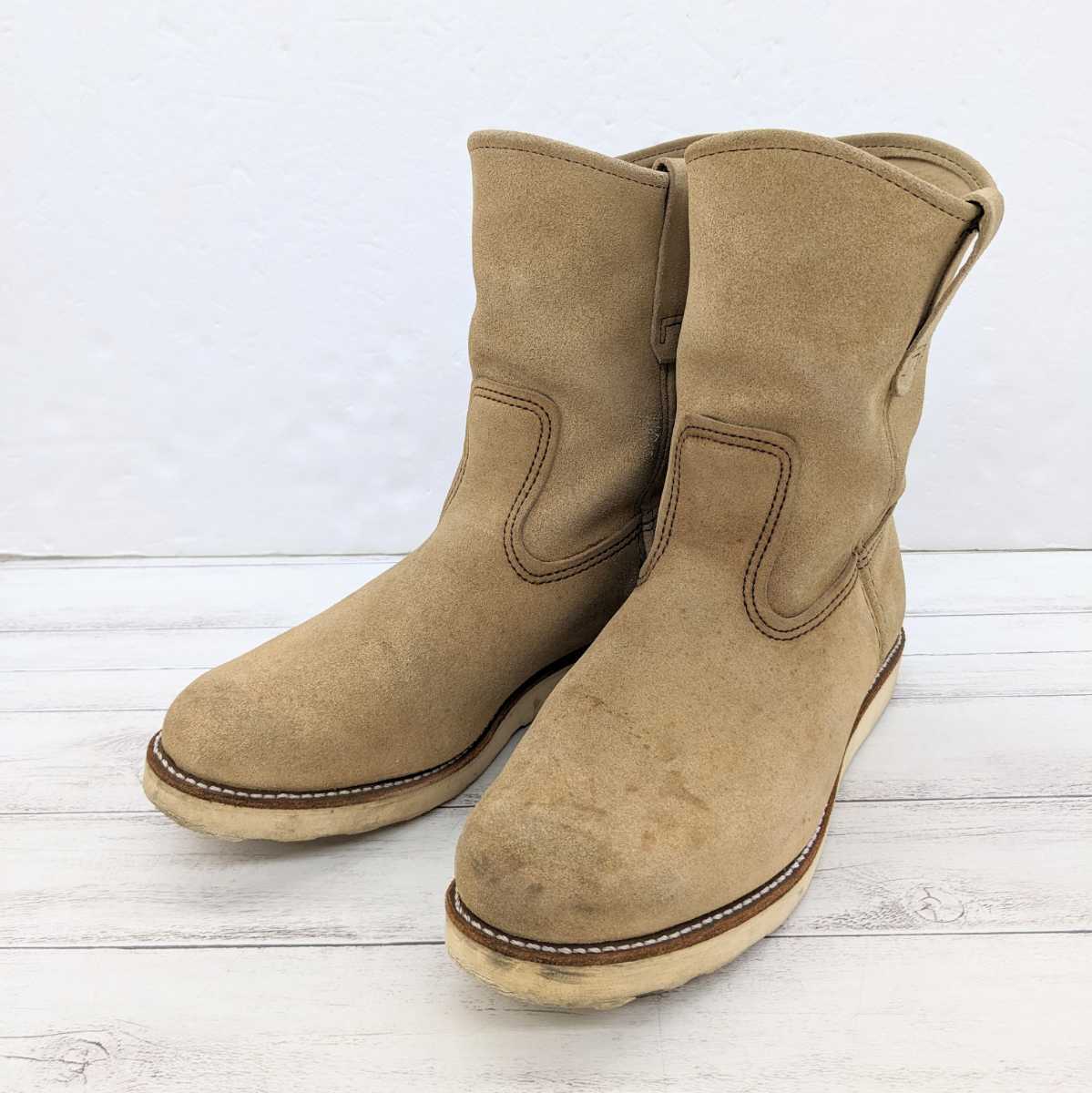 RED WING レッドウイング ペコスブーツ 8168 スエード ベージュ US9.5 27.5cm_画像1